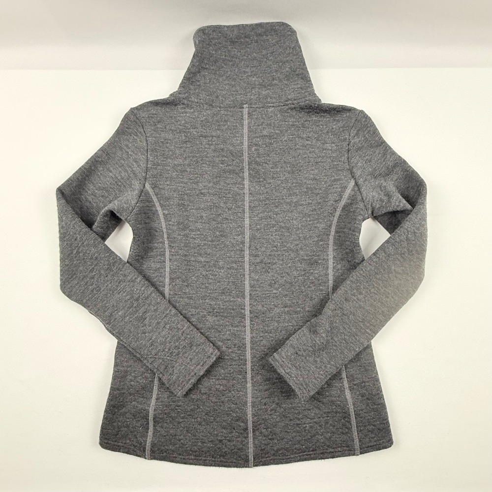 Kuhl Womens XS Gray Cowl Neck Quilted Pullover Sweater Kangaroo Pocket Heathered - Picture 3 of 11